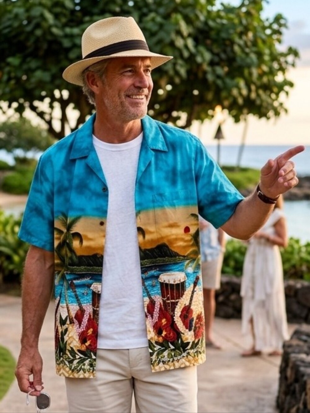 NWOT Kad Creations L Vintage Eclectic Tropical Luau Hawaiian Aloha Camp Shirt